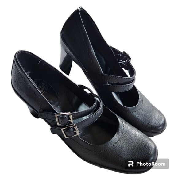 Mootsies Tootsies Strappy Buckle Heeled Loafer Mary Janes Sz 7.5 - Picture 1 of 9